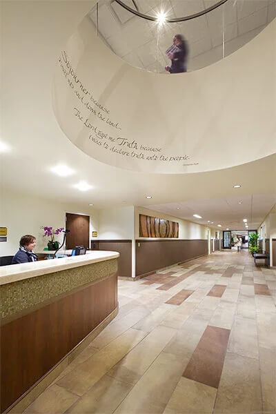 A view of the Family Peace Center lobby.