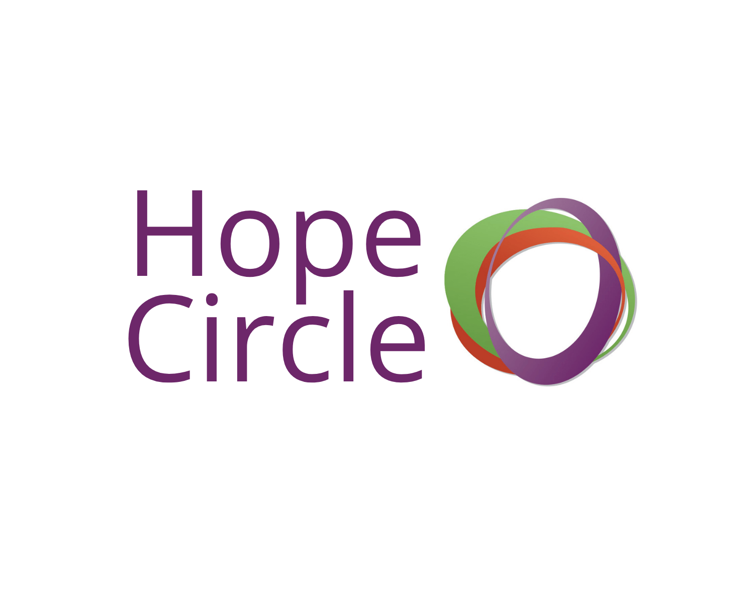 Hope Circle Sojourner Logo. Circle has three colors; green, purple, and red.